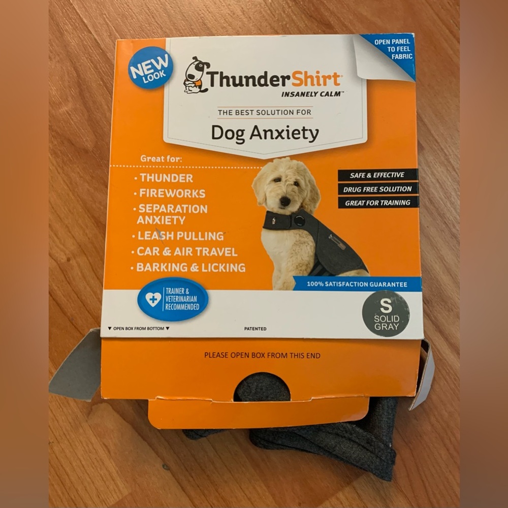 Thunder Shirt for Dog Anxiety Solid Gray Size S